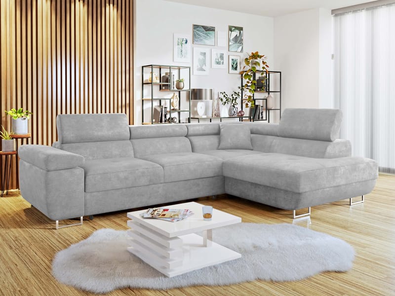 Gabina 4-sits Bäddsoffa med schäslong - grå - Möbler - Vardagsrum - Bäddsoffor - Hörnbäddsoffa