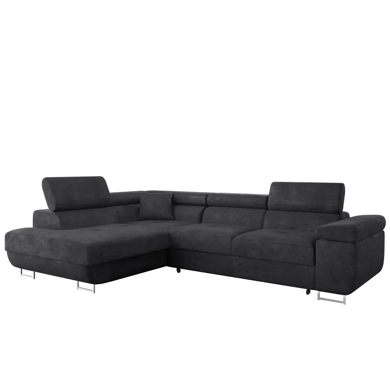 Gabina 4-sits Bäddsoffa med schäslong, svart