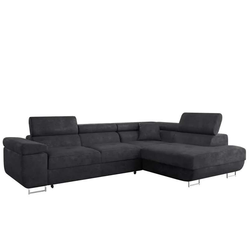 Gabina 4-sits Bäddsoffa med schäslong, svart