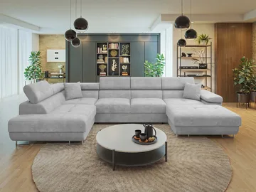 Gabina 5-sits U-formad bäddsoffa med divan och schäslong - grå - Möbler - Vardagsrum - Bäddsoffor - Hörnbäddsoffa