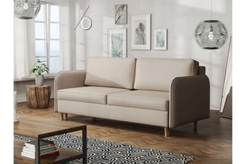Gaja 2-sits Bäddsoffa Rundade Armstöd i Tyg - Beige - Möbler - Vardagsrum - Bäddsoffor