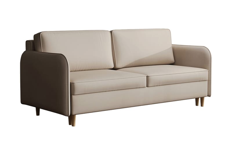 Gaja 2-sits Bäddsoffa Rundade Armstöd i Tyg - Beige - Möbler - Vardagsrum - Bäddsoffor