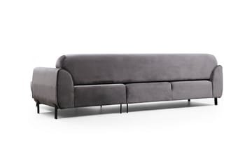 Gajanejos 3-sits Höger L-formad Bäddsoffa med Divan i Sammet - Grå - Möbler - Vardagsrum - Bäddsoffor