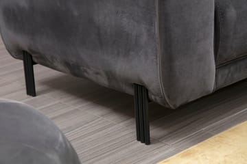 Gajanejos 3-sits Höger L-formad Bäddsoffa med Divan i Sammet - Grå - Möbler - Vardagsrum - Bäddsoffor