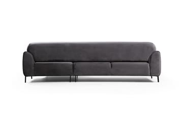 Gajanejos 3-sits Höger L-formad Bäddsoffa med Divan i Sammet - Grå - Möbler - Vardagsrum - Bäddsoffor