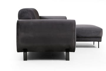Gajanejos 3-sits Höger L-formad Bäddsoffa med Divan i Sammet - Grå - Möbler - Vardagsrum - Bäddsoffor