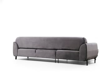 Gajanejos 3-sits Vänster L-formad Bäddsoffa med Divan i Sammet - Antracit - Möbler - Vardagsrum - Bäddsoffor