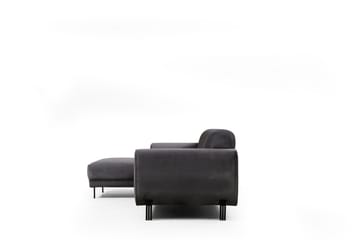 Gajanejos 3-sits Vänster L-formad Bäddsoffa med Divan i Sammet - Antracit - Möbler - Vardagsrum - Bäddsoffor