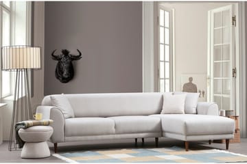 Gajanejos 5-sits Högervänd L-formad Bäddsoffa 87x237 cm i Tyg - Beige - Möbler - Vardagsrum - Bäddsoffor