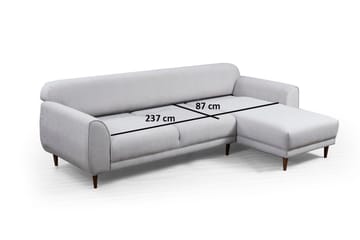 Gajanejos 5-sits Högervänd L-formad Bäddsoffa 87x237 cm i Tyg - Beige - Möbler - Vardagsrum - Bäddsoffor
