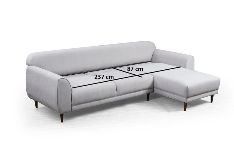 Gajanejos 5-sits Högervänd L-formad Bäddsoffa 87x237 cm i Tyg - Beige - Möbler - Vardagsrum - Bäddsoffor