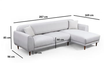 Gajanejos 5-sits Högervänd L-formad Bäddsoffa 87x237 cm i Tyg - Beige - Möbler - Vardagsrum - Bäddsoffor