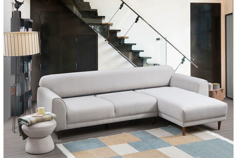 Gajanejos 5-sits Högervänd L-formad Bäddsoffa 87x237 cm i Tyg - Beige - Möbler - Vardagsrum - Bäddsoffor