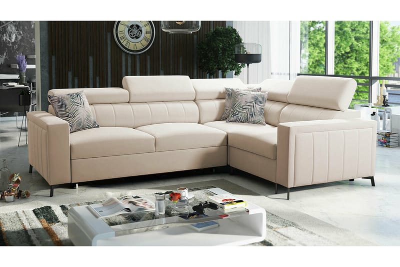 Galbally 3-sits Hörnbäddsoffa Beige - Möbler - Vardagsrum - Bäddsoffor - Hörnbäddsoffa