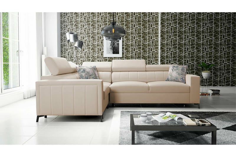 Galbally 3-sits Hörnbäddsoffa Beige - Möbler - Vardagsrum - Bäddsoffor - Hörnbäddsoffa