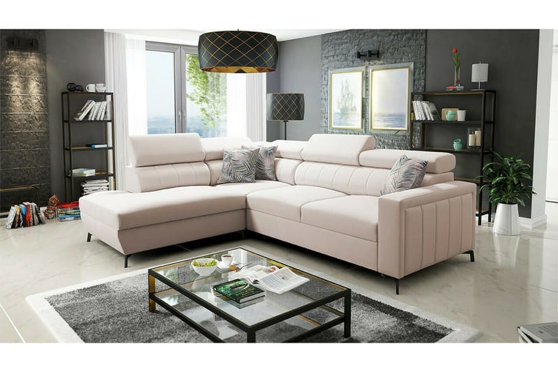 Galbally 3-sits Hörnbäddsoffa Beige - Möbler - Vardagsrum - Bäddsoffor - Hörnbäddsoffa