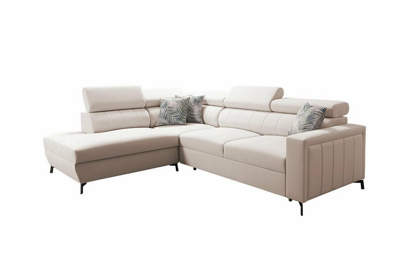 Galbally 3-sits Hörnbäddsoffa Beige/Ljusbeige - Möbler - Vardagsrum - Bäddsoffor - Hörnbäddsoffa