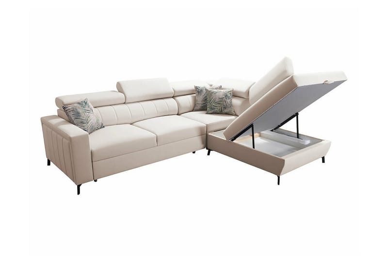 Galbally 3-sits Hörnbäddsoffa Beige/Ljusbeige - Möbler - Vardagsrum - Bäddsoffor - Hörnbäddsoffa
