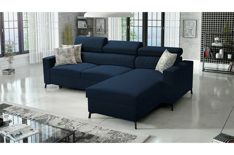 Galbally 3-sits Hörnbäddsoffa Dark blue - Möbler - Vardagsrum - Bäddsoffor - Hörnbäddsoffa
