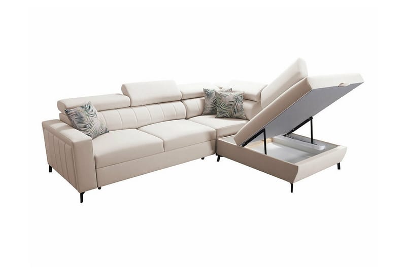 Galbally 3-sits Hörnbäddsoffa Grå/Ljusgrå - Möbler - Vardagsrum - Bäddsoffor - Hörnbäddsoffa