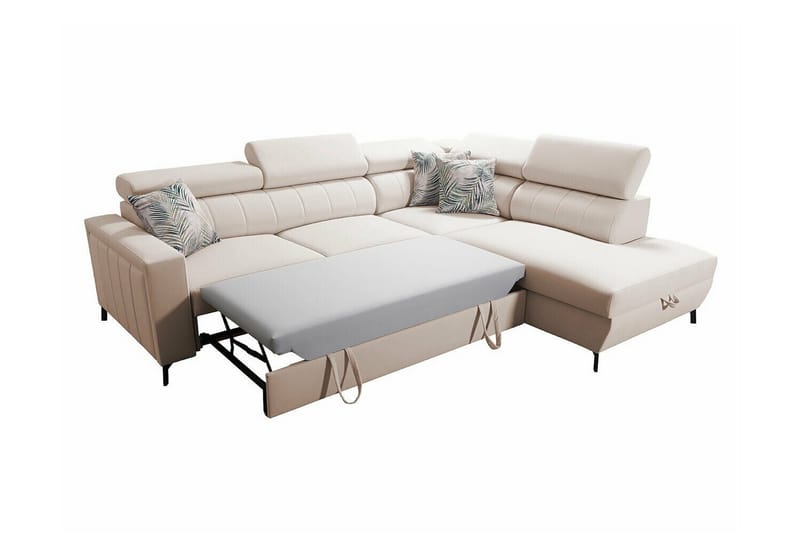 Galbally 3-sits Hörnbäddsoffa Light pink - Möbler - Vardagsrum - Bäddsoffor - Hörnbäddsoffa