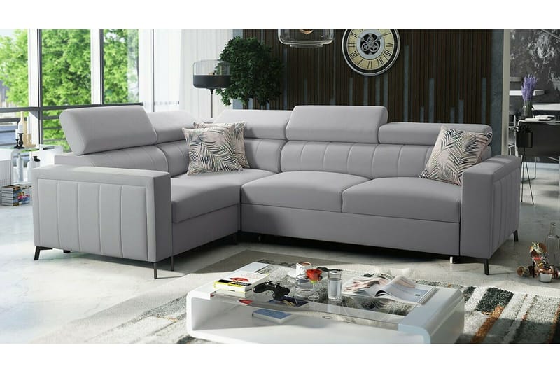 Galbally 3-sits Hörnbäddsoffa Ljusgrå - Möbler - Vardagsrum - Bäddsoffor - Hörnbäddsoffa