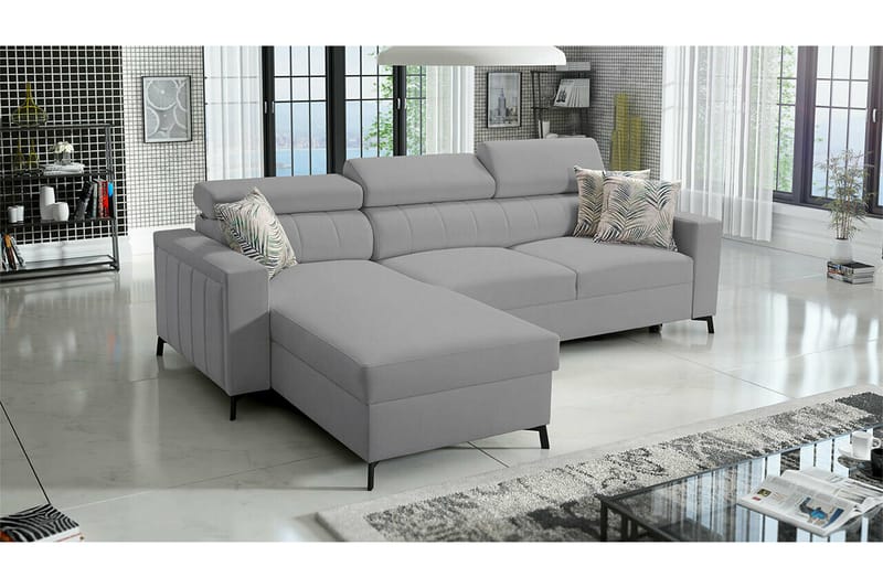 Galbally 3-sits Hörnbäddsoffa Ljusgrå - Möbler - Vardagsrum - Bäddsoffor - Hörnbäddsoffa