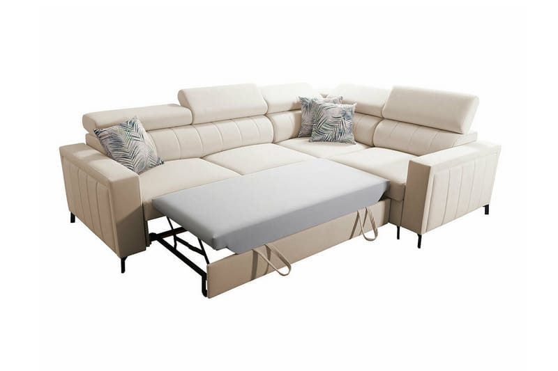 Galbally 3-sits Hörnbäddsoffa Ljusgrå - Möbler - Vardagsrum - Bäddsoffor - Hörnbäddsoffa