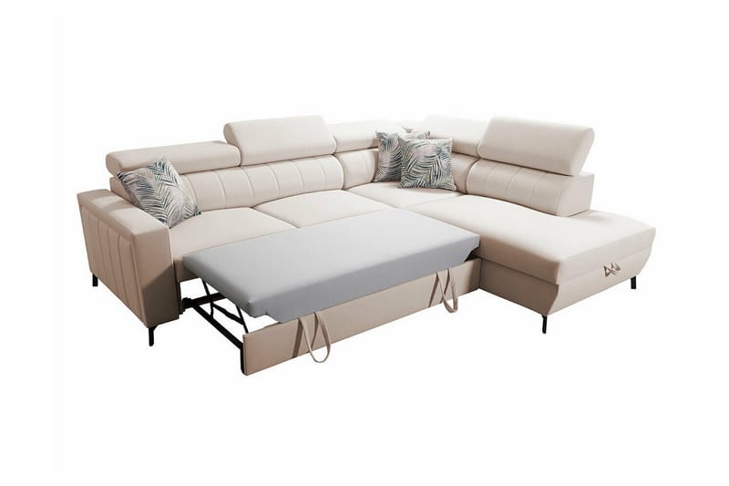 Galbally 3-sits Hörnbäddsoffa Ljusgrå - Möbler - Vardagsrum - Bäddsoffor