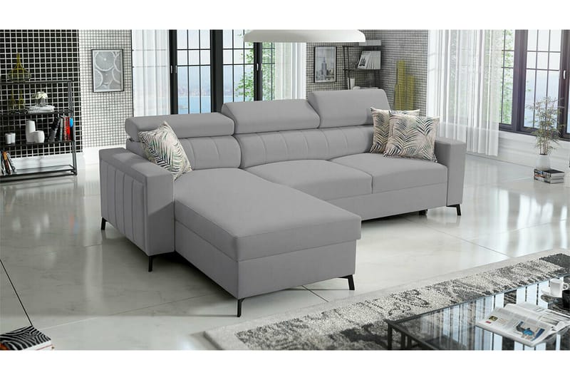 Galbally 3-sits Hörnbäddsoffa Ljusgrå - Möbler - Vardagsrum - Bäddsoffor - Hörnbäddsoffa