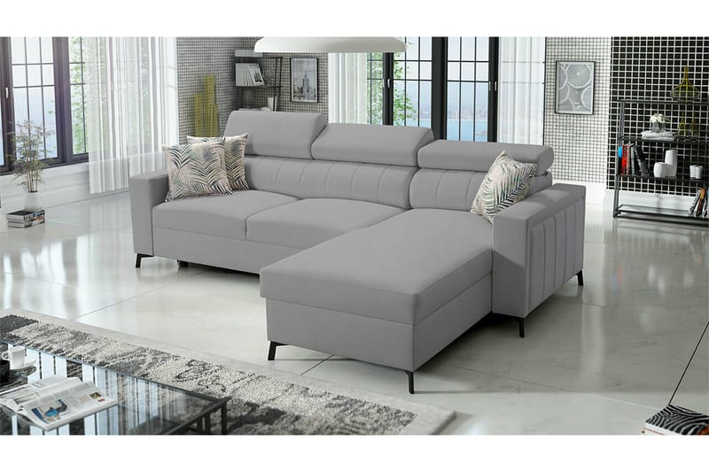 Galbally 3-sits Hörnbäddsoffa Ljusgrå/Mörkgrå - Möbler - Vardagsrum - Bäddsoffor - Hörnbäddsoffa