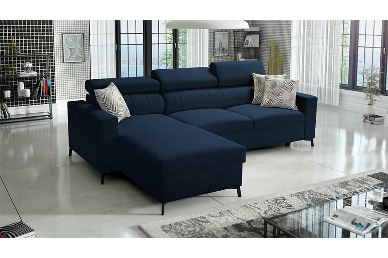 Galbally 3-sits Hörnbäddsoffa Mörkblå - Möbler - Vardagsrum - Bäddsoffor - Hörnbäddsoffa
