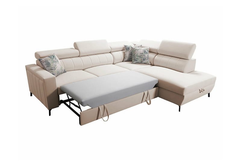 Galbally 3-sits Hörnbäddsoffa NO_BRAND beige - Möbler - Vardagsrum - Bäddsoffor - Hörnbäddsoffa