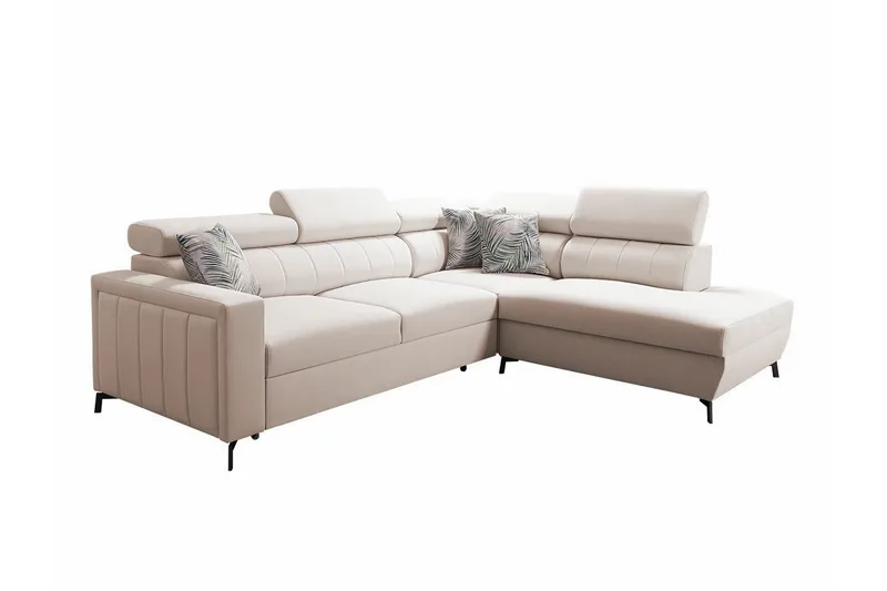 Galbally 3-sits Hörnbäddsoffa NO_BRAND beige - Möbler - Vardagsrum - Bäddsoffor - Hörnbäddsoffa