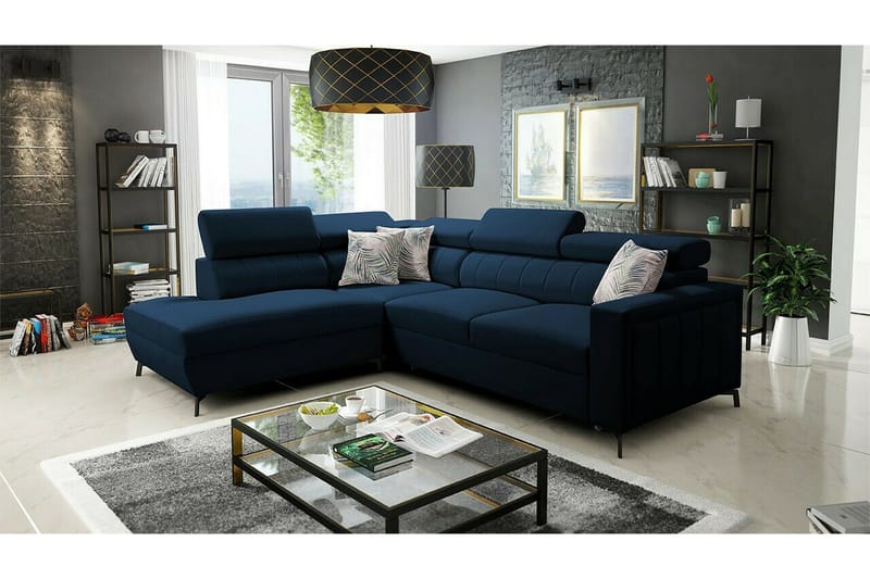 Galbally 3-sits Hörnbäddsoffa NO_BRAND Dark blue - Möbler - Vardagsrum - Bäddsoffor