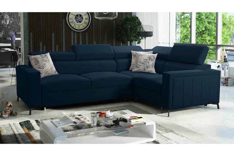 Galbally 3-sits Hörnbäddsoffa NO_BRAND Dark blue - Möbler - Vardagsrum - Bäddsoffor - Hörnbäddsoffa