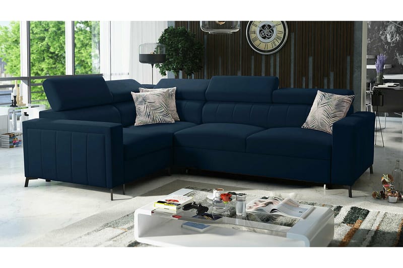 Galbally 3-sits Hörnbäddsoffa NO_BRAND Dark blue - Möbler - Vardagsrum - Bäddsoffor - Hörnbäddsoffa