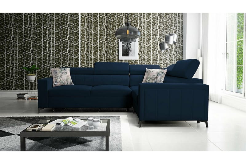 Galbally 3-sits Hörnbäddsoffa NO_BRAND Dark blue - Möbler - Vardagsrum - Bäddsoffor - Hörnbäddsoffa