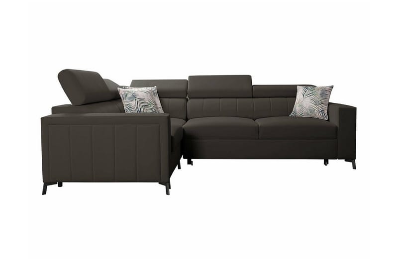 Galbally 3-sits Hörnbäddsoffa NO_BRAND Dark brown - Möbler - Vardagsrum - Bäddsoffor - Hörnbäddsoffa