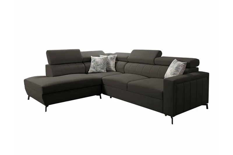 Galbally 3-sits Hörnbäddsoffa NO_BRAND Dark brown - Möbler - Vardagsrum - Bäddsoffor