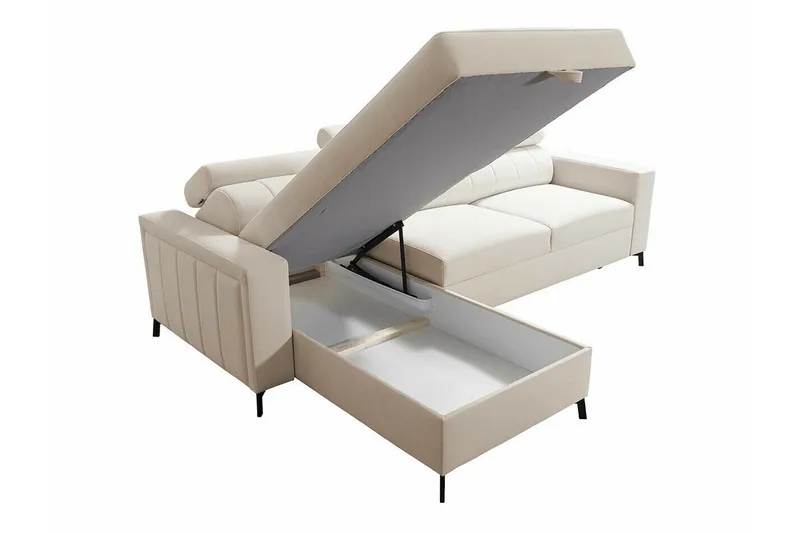 Galbally 3-sits Hörnbäddsoffa NO_BRAND Dark brown - Möbler - Vardagsrum - Bäddsoffor - Hörnbäddsoffa