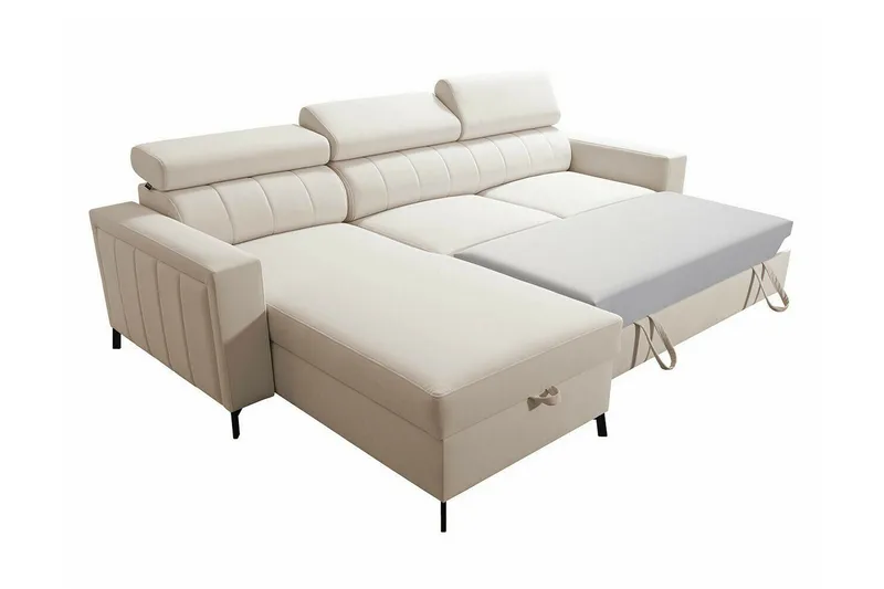 Galbally 3-sits Hörnbäddsoffa NO_BRAND Dark brown - Möbler - Vardagsrum - Bäddsoffor - Hörnbäddsoffa