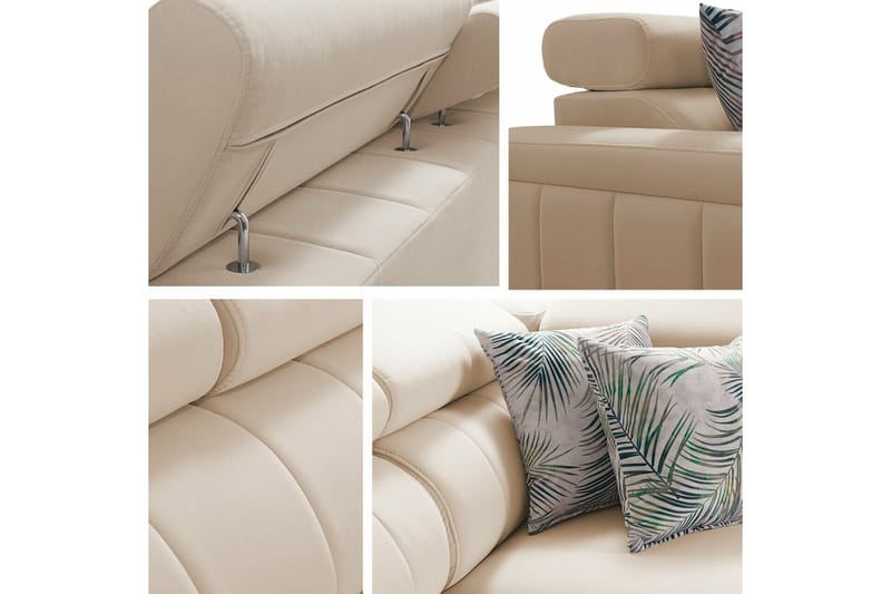 Galbally 3-sits Hörnbäddsoffa NO_BRAND Dark pink - Möbler - Vardagsrum - Bäddsoffor - Hörnbäddsoffa