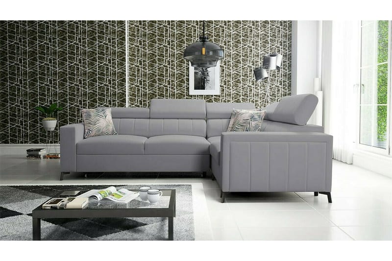 Galbally 3-sits Hörnbäddsoffa NO_BRAND Light grey - Möbler - Vardagsrum - Bäddsoffor - Hörnbäddsoffa