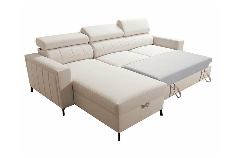 Galbally 3-sits Hörnbäddsoffa NO_BRAND Light pink - Möbler - Vardagsrum - Bäddsoffor - Hörnbäddsoffa