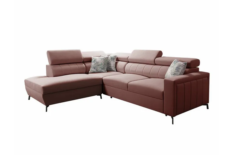 Galbally 3-sits Hörnbäddsoffa NO_BRAND Light pink