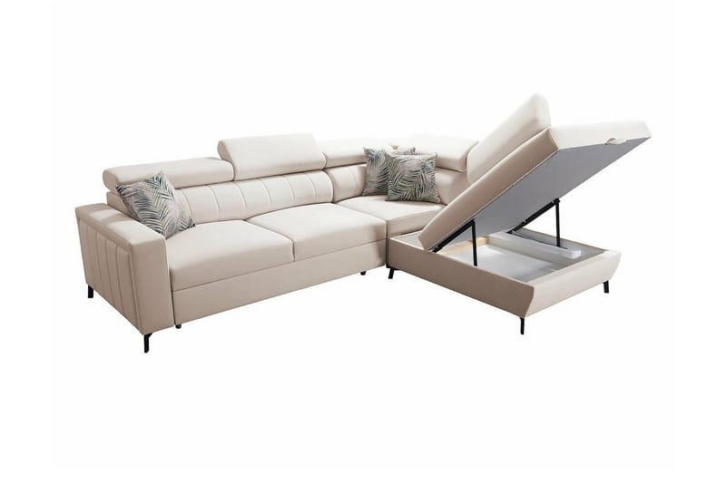 Galbally 3-sits Hörnbäddsoffa NO_BRAND Pink - Möbler - Vardagsrum - Bäddsoffor - Hörnbäddsoffa