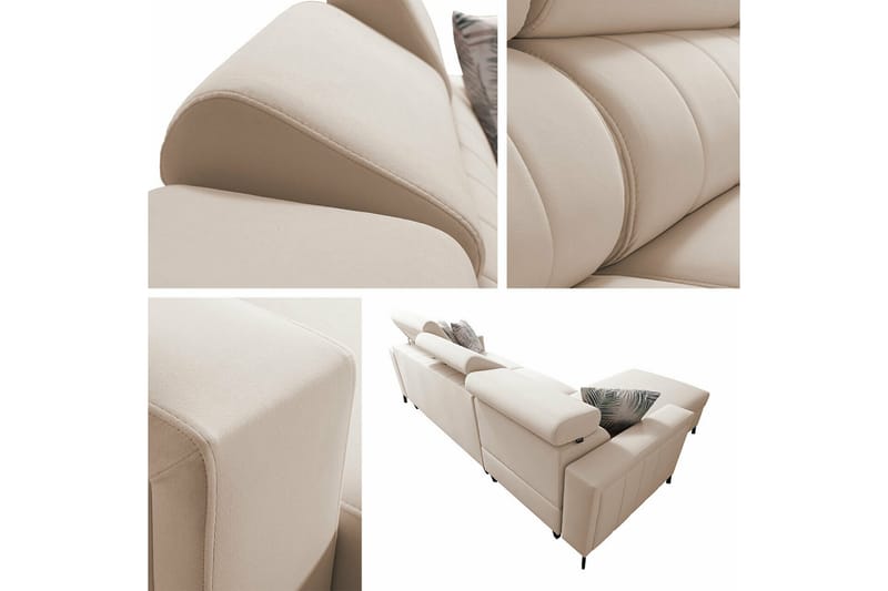 Galbally 3-sits Hörnbäddsoffa Rosa - Möbler - Vardagsrum - Bäddsoffor - Hörnbäddsoffa