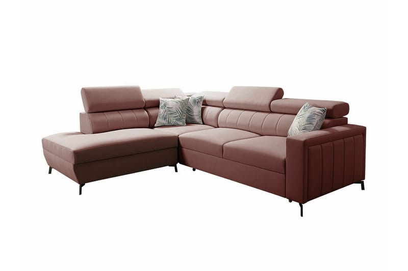 Galbally 3-sits Hörnbäddsoffa Rosa - Möbler - Vardagsrum - Bäddsoffor - Hörnbäddsoffa