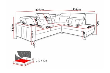 Galbally 3-sits Hörnbäddsoffa - Möbler - Vardagsrum - Bäddsoffor